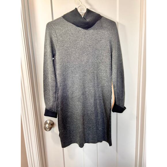 Artisan NY Women's Cuff Cowl Neck Sweater Dress Pullover Gray and Black SZ Small - Picture 2 of 10